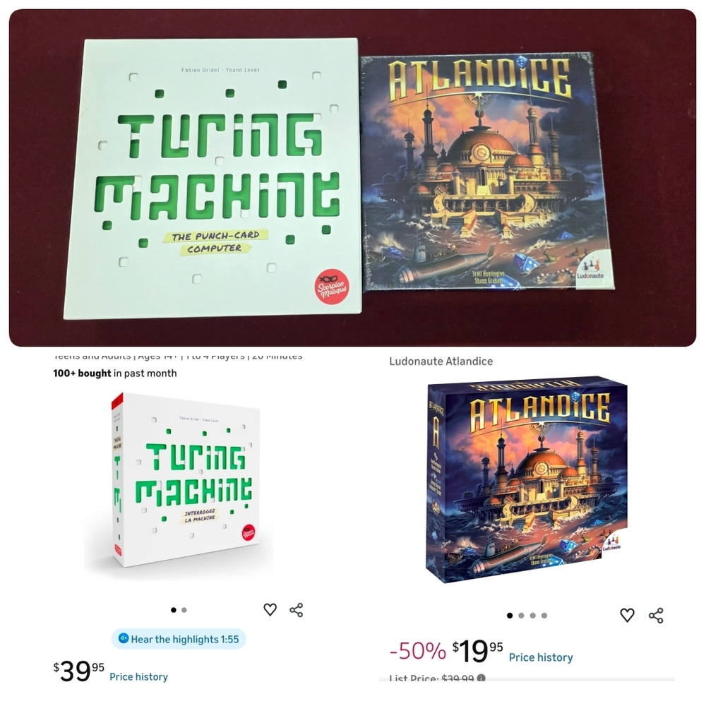 Turing Machine: The Punch-Card Computer + Atlandice game lot